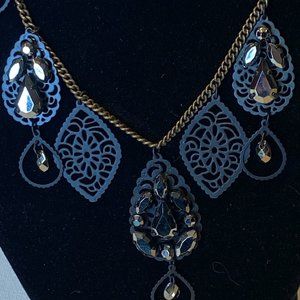 Fashion Jewelry Black with Bronze Beads Necklace Set